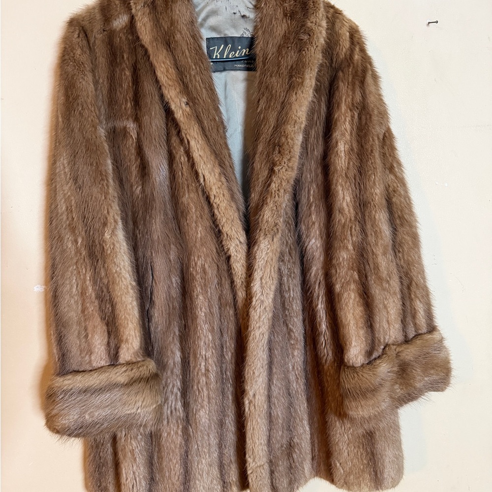 Swing VINTAGE 40s 50s Women's Brown MINK Fur dress Coat size large xl